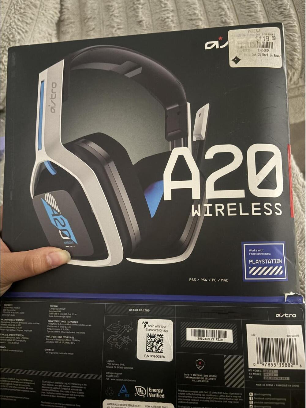 A20 Wireless Headset Only, No USB Transmitter